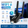 Adaptador Receptor Antena WiFi 1300Mbps + Bluetooth