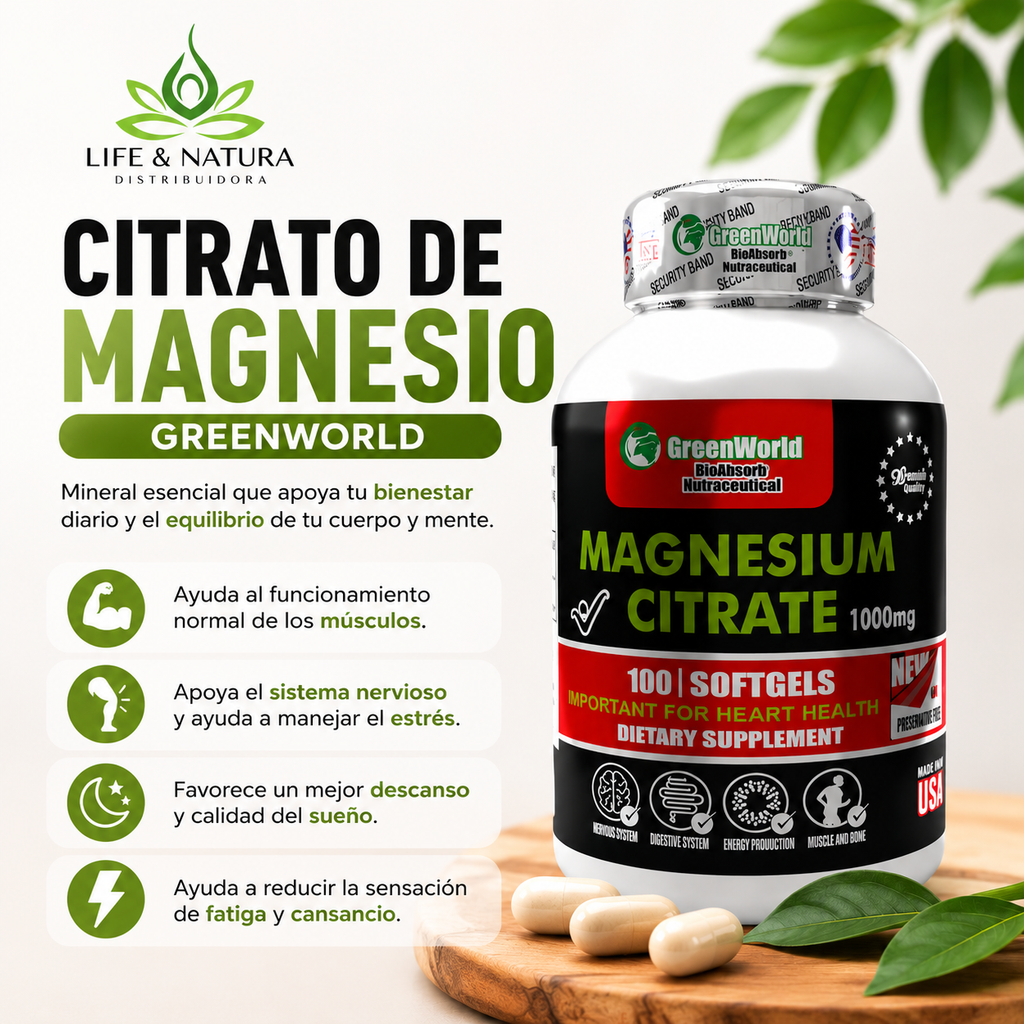 CITRATO DE MAGNESIO GREENWORLD