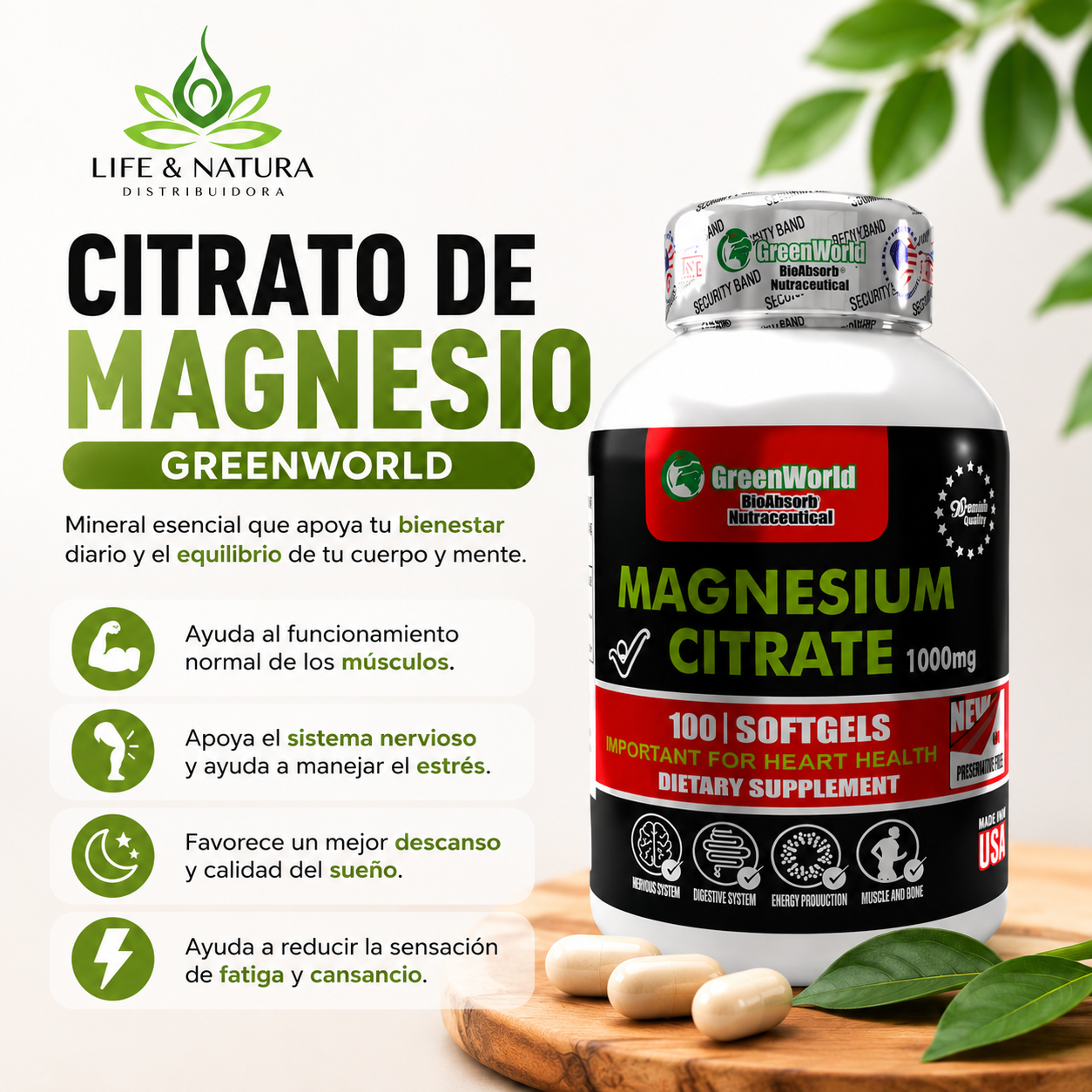 CITRATO DE MAGNESIO GREENWORLD