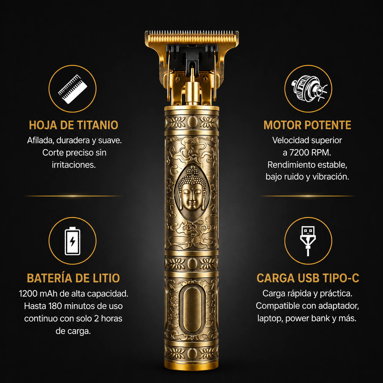 Cortadora Patillera  Recargable 3 Cac