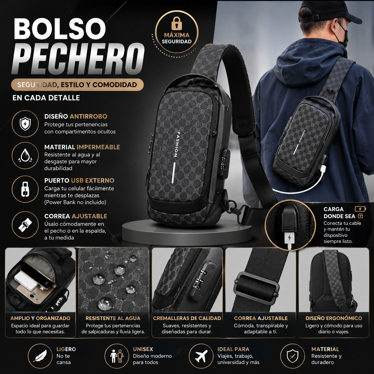 VX Bolso pechero P1321